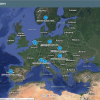 Kaart van Europa met Clean Air Activiteiten